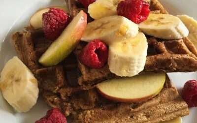 Healthy Vegan Cinnamon and Apple Waffles